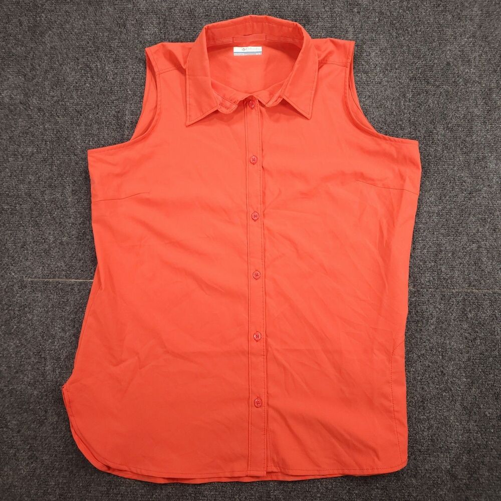 Columbia PFG Sleeveless Fishing Shirt Sz M Coral